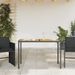 Table de jardin avec dessus en bois d'acacia noir 115x54x74 cm - Photo n°3