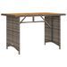 Table de jardin avec dessus en bois gris 110x68x70 cm rotin - Photo n°2