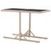 Table de jardin Beige 110x53x72 cm Verre et résine tressée - Photo n°4