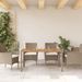 Table de jardin beige 150x90x75 cm résine tressée bois d'acacia - Photo n°3