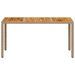 Table de jardin beige 150x90x75 cm résine tressée bois d'acacia - Photo n°5