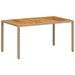 Table de jardin beige 150x90x75 cm résine tressée bois d'acacia - Photo n°7