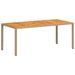 Table de jardin beige 190x90x75 cm résine tressée bois d'acacia - Photo n°7