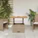 Table de jardin beige 80x80x71 cm résine tressée et bois acacia - Photo n°3