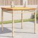 Table de jardin beige 80x80x75 cm résine tressée et bois acacia - Photo n°2