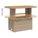 Table de jardin beige 90x55x71 cm résine tressée et bois acacia - Photo n°4