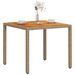 Table de jardin beige 90x90x75 cm résine tressée et bois acacia - Photo n°4