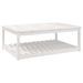 Table de jardin blanc 121x82,5x45 cm bois massif de pin - Photo n°1