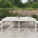 Table de jardin blanc 203,5x100x76 cm bois massif de pin - Photo n°3