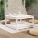 Table de jardin blanc 82,5x82,5x45 cm bois massif de pin - Photo n°3