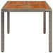 Table de jardin dessus en bois Gris 90x90x75 cm Résine tressée - Photo n°3