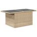 Table de jardin dessus en verre beige 100x55x73 cm poly rotin - Photo n°4