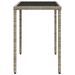 Table de jardin dessus en verre gris clair 115x54x74 cm rotin - Photo n°5