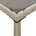 Table de jardin dessus en verre gris clair 115x54x74 cm rotin - Photo n°8