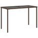 Table de jardin dessus en verre marron 115x54x74 cm poly rotin - Photo n°6