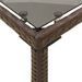 Table de jardin dessus en verre marron 115x54x74 cm poly rotin - Photo n°8