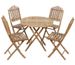 Table de jardin et 4 chaises pliables en bois de bambou Kindou - Photo n°1