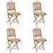 Table de jardin et 4 chaises pliables en bois de bambou Kindou - Photo n°3