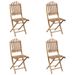 Table de jardin et 4 chaises pliables en bois de bambou Kindou - Photo n°4