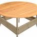 Table de jardin et dessus en bois d'acacia beige résine tressée - Photo n°9