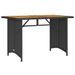 Table de jardin et dessus en bois noir 110x68x70 cm poly rotin - Photo n°1