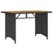 Table de jardin et dessus en bois noir 110x68x70 cm poly rotin - Photo n°6