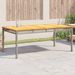 Table de jardin gris 180x90x75 cm résine tressée et bois acacia - Photo n°2
