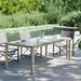 Table de jardin Gris 190x90x75 cm Verre trempé/résine tressée - Photo n°2