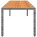 Table de jardin gris 250x100x75 cm résine tressée/bois d'acacia - Photo n°3