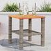 Table de jardin gris 40x40x42 cm résine tressée et bois acacia - Photo n°2