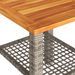 Table de jardin gris 40x40x42 cm résine tressée et bois acacia - Photo n°8