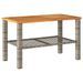 Table de jardin gris 70x38x42 cm résine tressée et bois acacia - Photo n°1