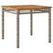 Table de jardin gris 80x80x74 cm résine tressée et bois acacia - Photo n°1