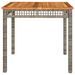 Table de jardin gris 80x80x74 cm résine tressée et bois acacia - Photo n°5