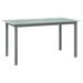 Table de jardin Gris clair 150x90x74 cm Aluminium et verre - Photo n°1