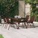 Table de jardin Marron et noir 140x70x70 cm Acier et verre - Photo n°2