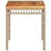 Table de jardin mélange beige 38x38x42 cm rotin et bois acacia - Photo n°4