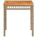 Table de jardin mélange beige 38x38x42 cm rotin et bois acacia - Photo n°5