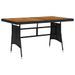 Table de jardin Noir 130x70x72 cm Résine tressée et acacia - Photo n°1