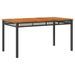 Table de jardin noir 140x80x75 cm résine tressée et bois acacia - Photo n°1