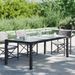 Table de jardin Noir 190x90x75 cm Verre trempé/résine tressée 2 - Photo n°2