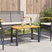 Table de jardin noir 70x38x42 cm résine tressée et bois acacia - Photo n°3