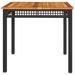 Table de jardin noir 80x80x75 cm résine tressée et bois acacia - Photo n°5