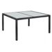 Table de jardin rectangulaire verre et résine tressée noire Oly - Photo n°1