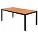Table de jardin WPC marron et pieds métal noir Etrino 185 cm - Photo n°1