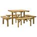 Table de pique-nique 4 côtés 172x172x73 cm Bois de pin imprégné - Photo n°1