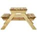 Table de pique-nique et bancs 110x123x73cm Bois de pin imprégné - Photo n°4