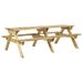 Table de pique-nique et bancs 220x122x72cm Bois de pin imprégné - Photo n°1