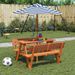 Table de pique-nique pour 4 enfants avec parasol bois de sapin - Photo n°1