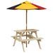 Table de pique-nique pour 4 enfants avec parasol bois de sapin - Photo n°2